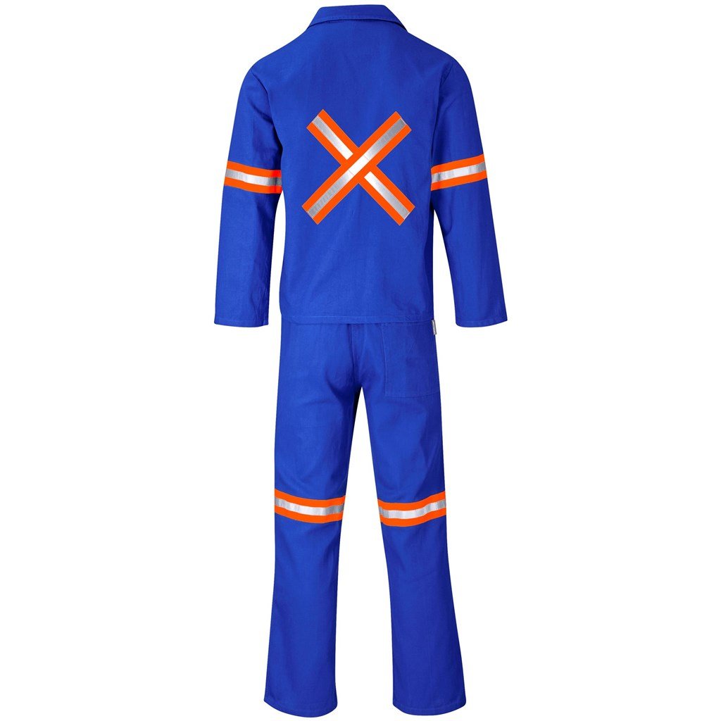Technician 100% Cotton Conti Suit - Reflective Arms Legs & Back - Orange Tape