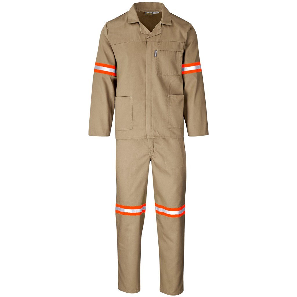 Trade Polycotton Conti Suit - Reflective Arms & Legs - Orange Tape 32 / KHAKI