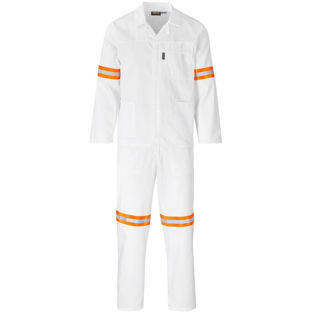 Trade Polycotton Conti Suit - Reflective Arms & Legs - Orange Tape 32 / WHITE
