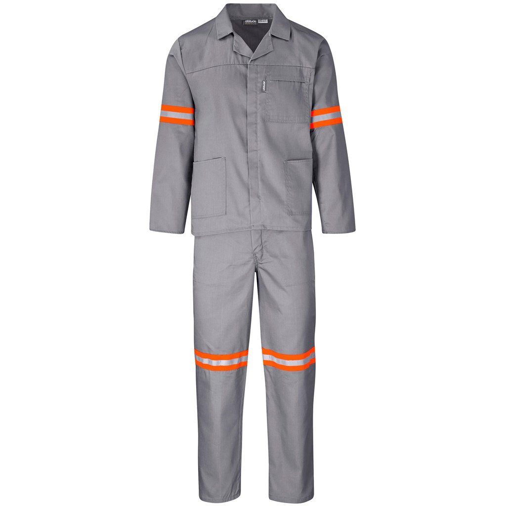 Trade Polycotton Conti - Suit Reflective Arms Legs & Back - Orange Tape 32 / GREY