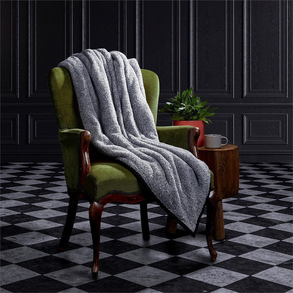 Tranquil Sherpa Fleece Blanket BLACK - Blankets,Blankets