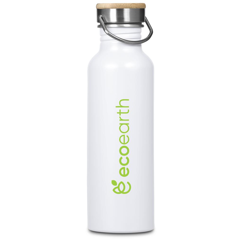 Tugela Recycled Aluminium Water Bottle - 750ml SOLID WHITE - Bottles,Recycled Drinkware,Drinkware,Full-Wrap UV Bottles