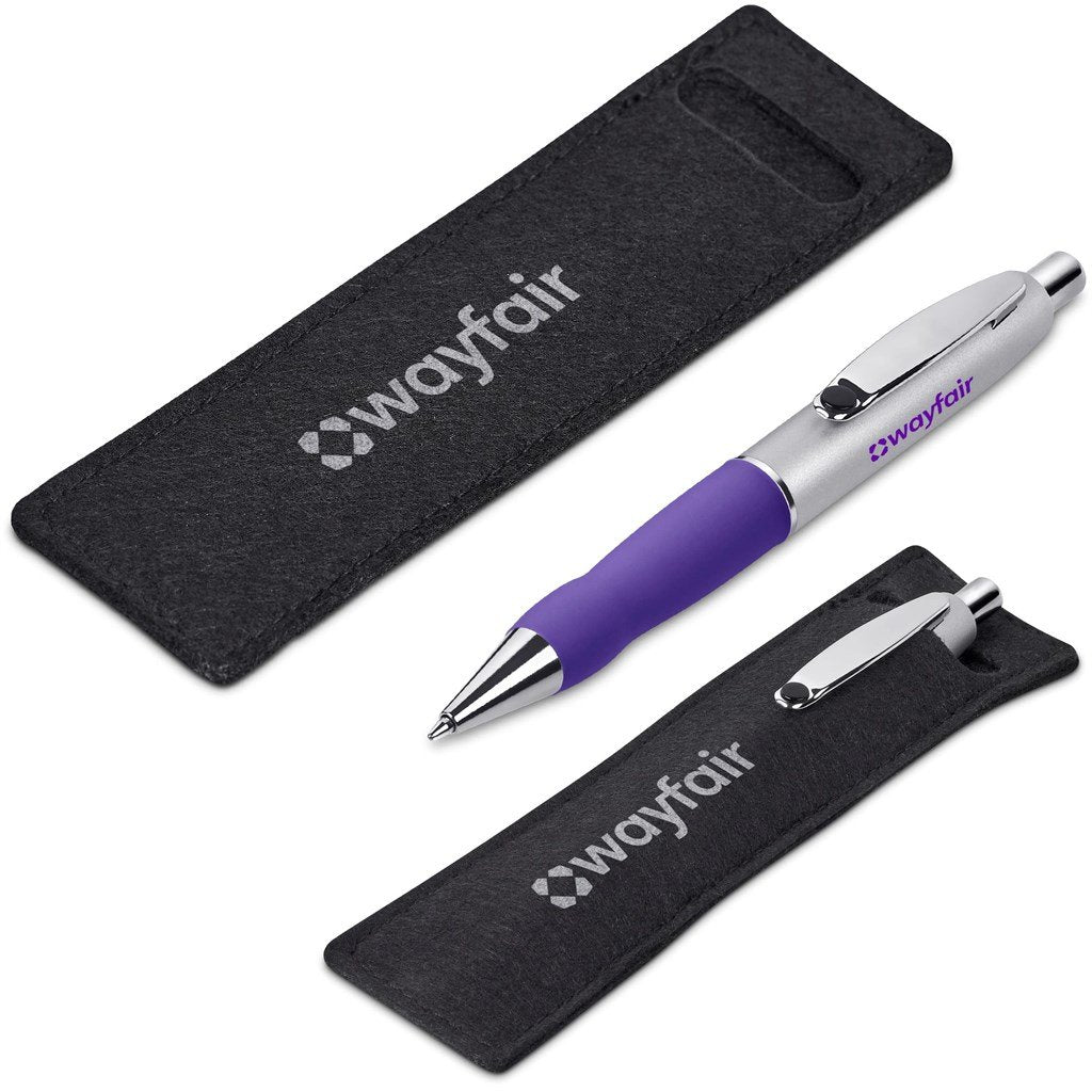 Turbo Tide Ball Pen in Felt Pouch PURPLE - Writing Instruments,Metal Pens,Pen Sets,Writing Instruments,Pen Clearance