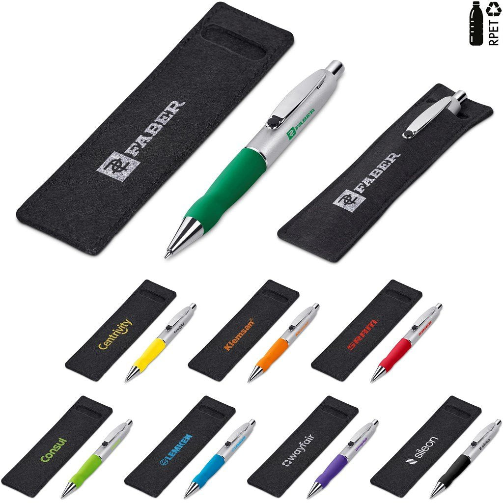 Turbo Tide Ball Pen in Felt Pouch - Writing Instruments,Metal Pens,Pen Sets,Writing Instruments,Pen Clearance