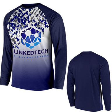 Unisex Raglan L-Sleeve Interlock with Full Colour Front - 50/50 Range