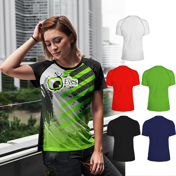 Unisex Raglan Short Sleeve Interlock with Full Colour - 50/50 Range