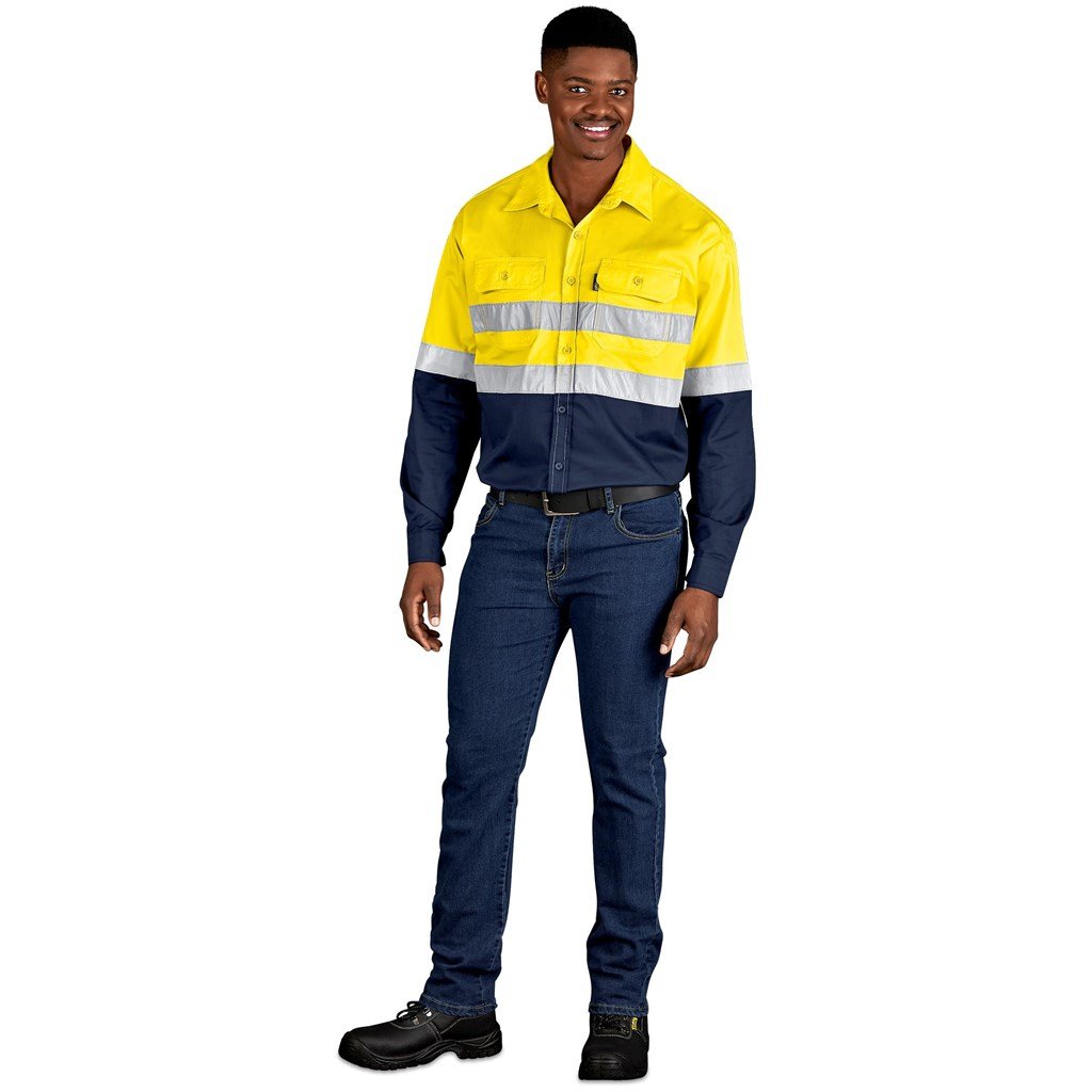 Vented Two-Tone Reflective Work Shirt - Shirts & Tops