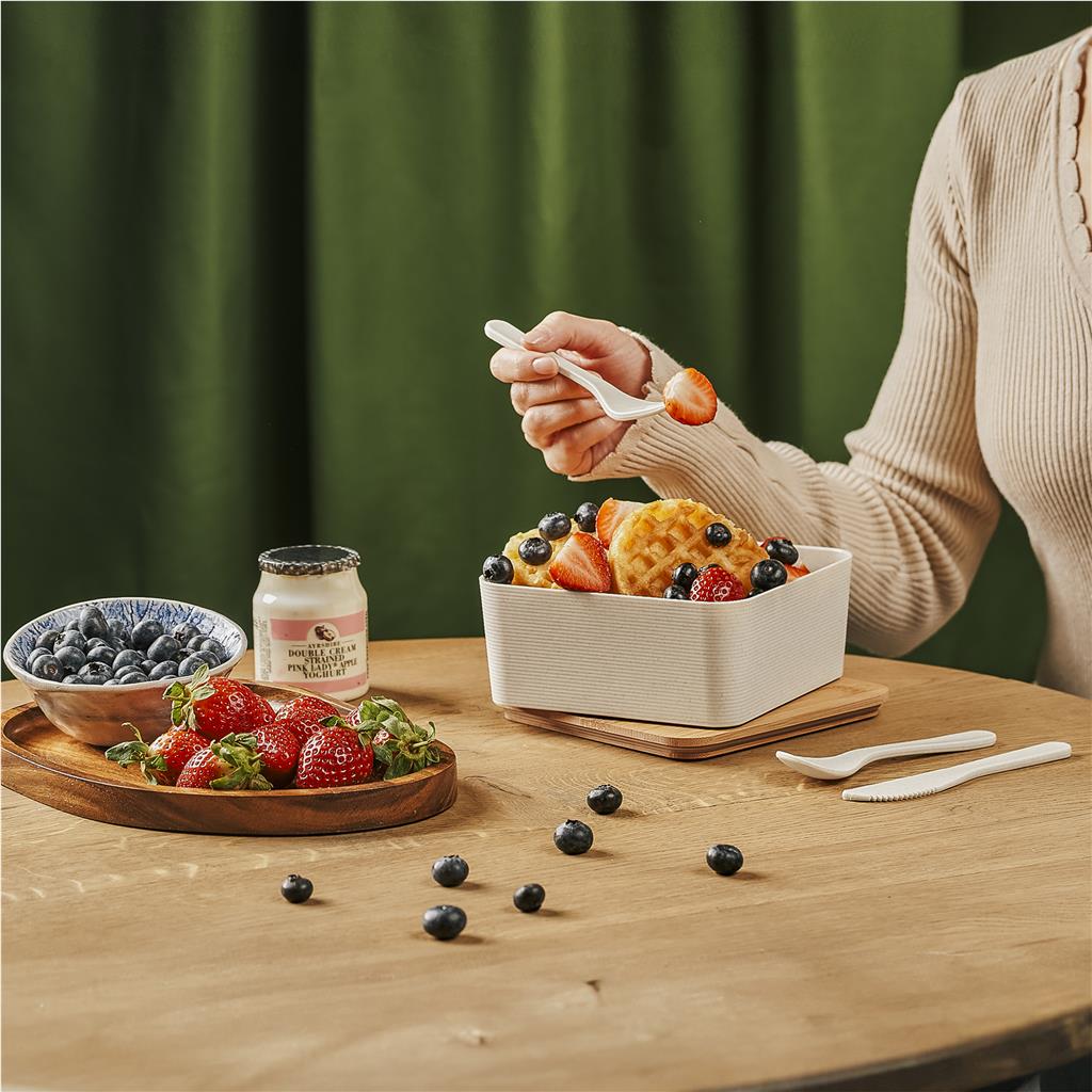 Wani Wheat Straw & Bamboo Lunch Box NATURAL - Foodware,Eco-Friendly,Bamboo Products,Wheat Products,Ideas for Work,Coolers and Lunchware