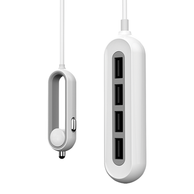 Whizzy 4 Port USB Car Charger White / STD / Last Buy - Technology