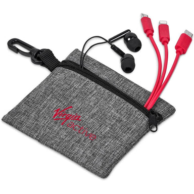 Zenia Earbuds & Tri-Cable Set RED - Sets,Mobile Tech Sets