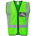 Direction En4 Hi-Viz Reflective Full Zip Vest-L-Lime-L