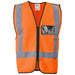 Direction En4 Hi-Viz Reflective Full Zip Vest-L-Orange-O