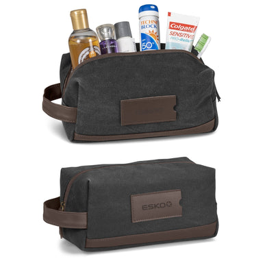 Hamilton Canvas Toiletry Bag-Charcoal-C