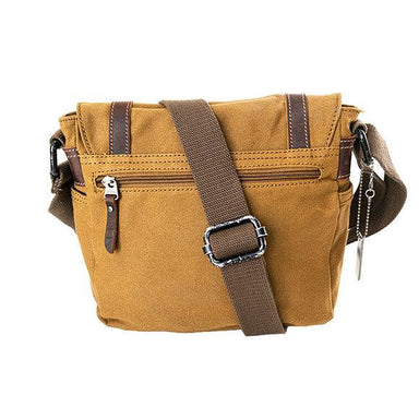 Heavy Wax Canvas Tall Messenger Bag | Camel-Messenger Bags