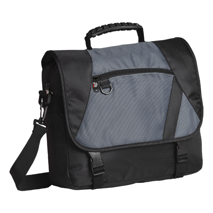 IND401 - Charter Laptop Bag Black/Grey / STD / Last Buy - Conference and Messenger Bags