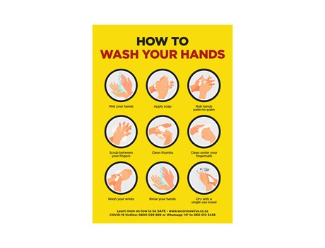 Jupiter A2 Hand Wash Poster - Set of 3-Yellow-Y