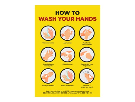 Jupiter A1 Hand Wash Poster - Set of 3-Yellow-Y