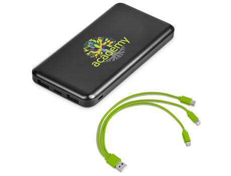 Kingpin Black Compact 10000mAh Power Bank Set