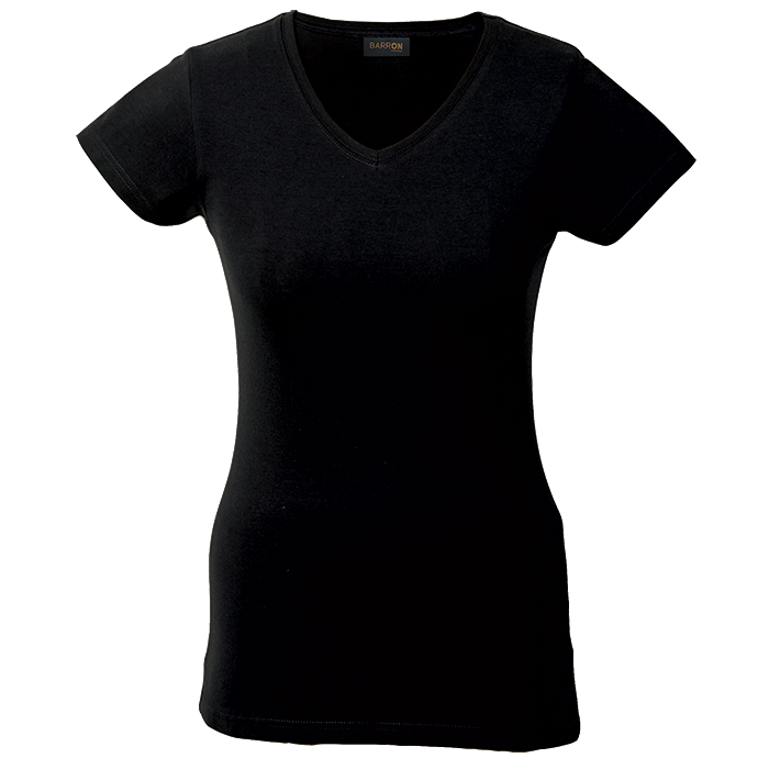 Ladies 170g Slim Fit V-Neck T-Shirt Black / XS / Regular - T-Shirts