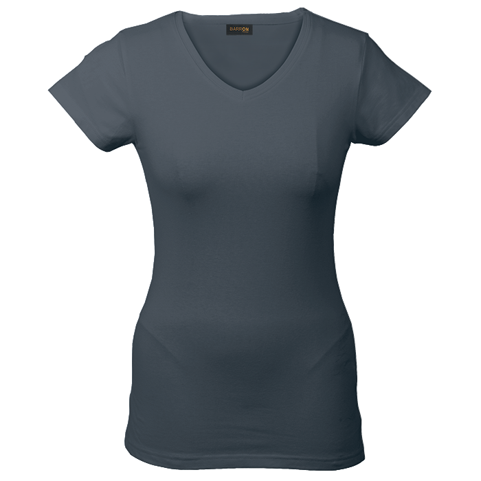 Ladies 170g Slim Fit V-Neck T-Shirt Grey / XS / Regular - T-Shirts