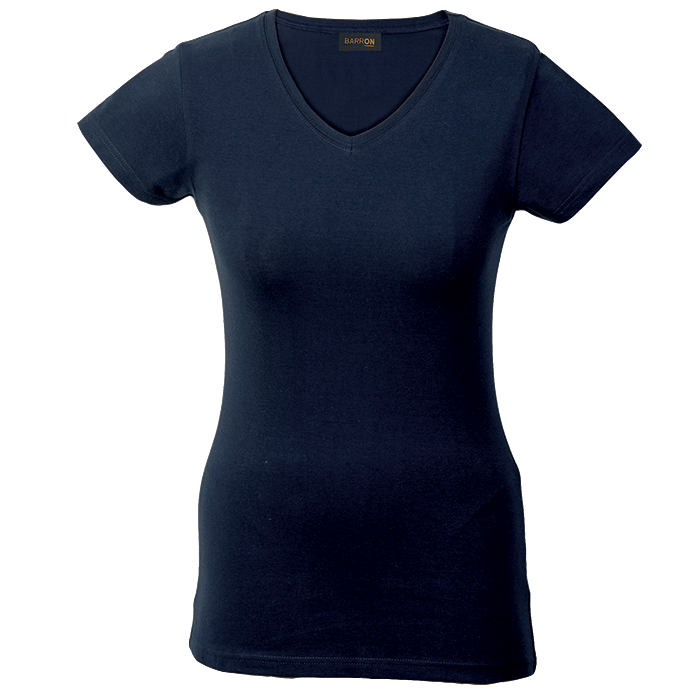 Ladies 170g Slim Fit V-Neck T-Shirt Navy / XS / Regular - T-Shirts