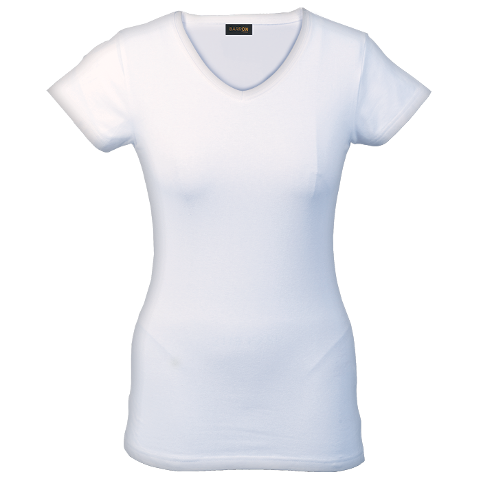 Ladies 170g Slim Fit V-Neck T-Shirt White / XS / Regular - T-Shirts