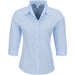 Ladies 3/4 Sleeve Micro Check Shirt-L-Light Blue-LB