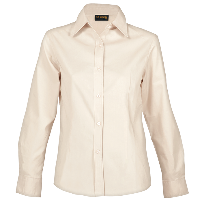 Ladies Brushed Cotton Twill Blouse Long Sleeve Stone / 3XL / Last Buy - Shirts-Corporate