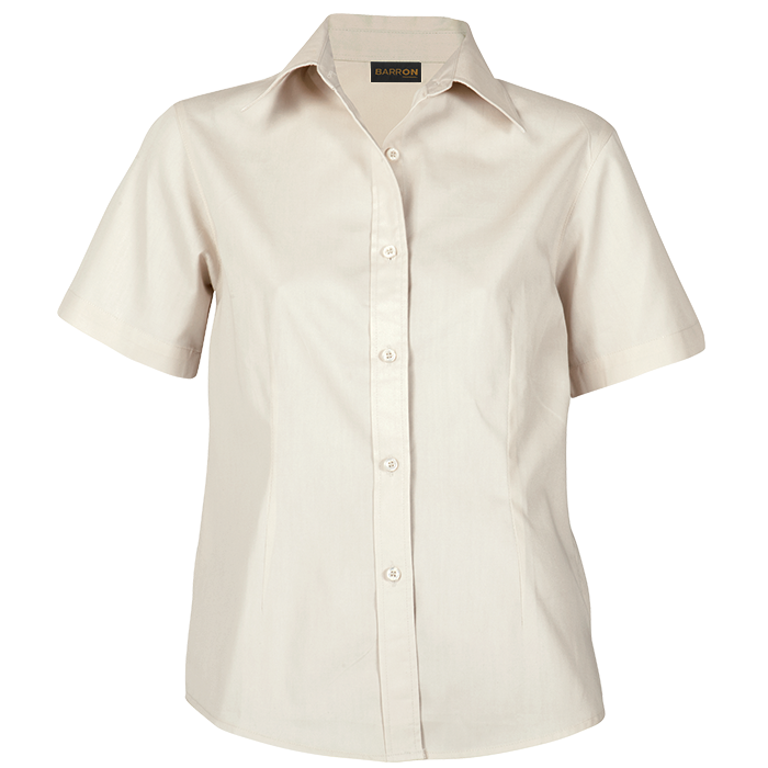 Ladies Brushed Cotton Twill Blouse Short Sleeve - Shirts-Corporate