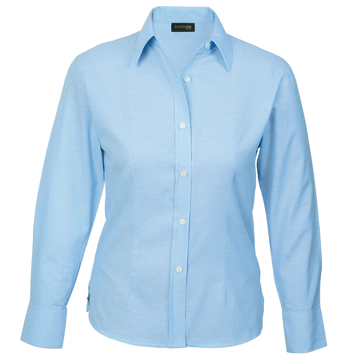 Ladies Chambray Blouse Long Sleeve  Sky Blue / 2XL /