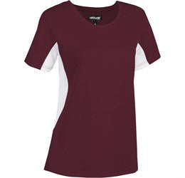 Ladies Championship T-Shirt - White Only-L-Maroon-M