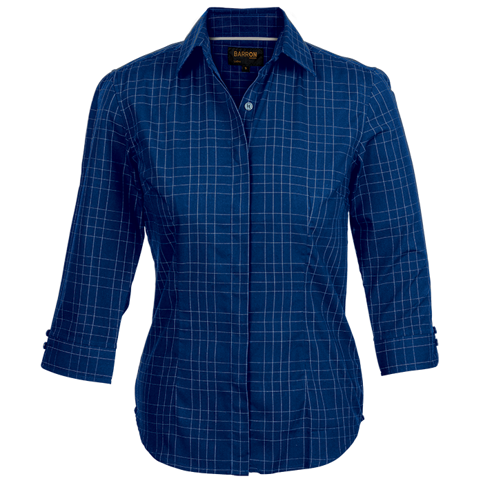 Ladies Hamilton Check Blouse - Shirts-Corporate