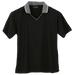 Ladies Jacquard Collar Golf Shirt Black / XS / Last Buy - Shirts