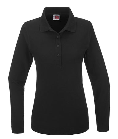 Ladies Long Sleeve Boston Golf Shirt - Black Only-