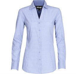 Ladies Long Sleeve Northampton Shirt-L-Sky Blue-SB