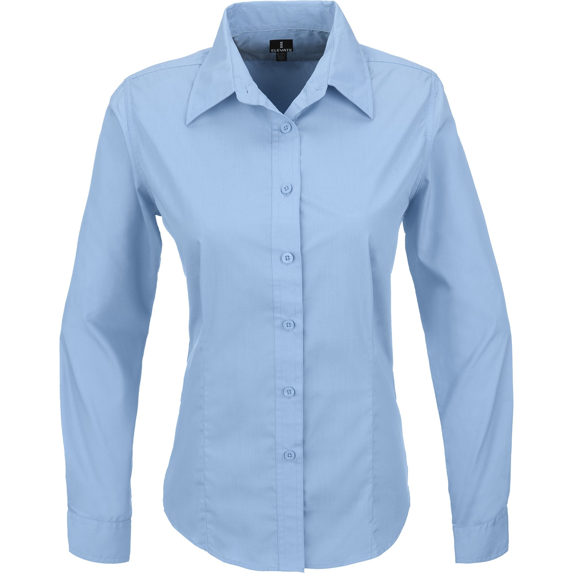 Ladies Long Sleeve Preston Shirt - White Only-L-Blue-BU