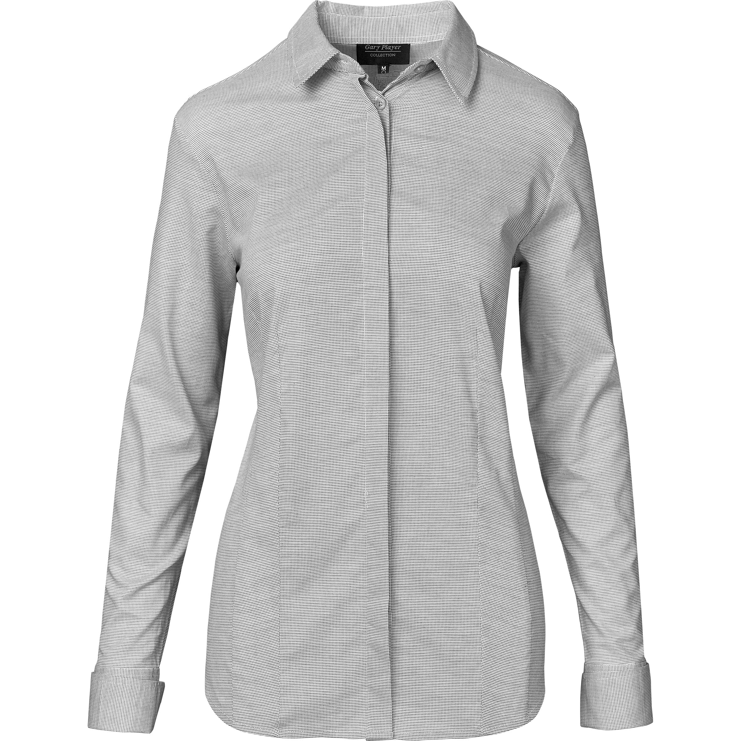 Ladies Long Sleeve Taylor Shirt-L-Grey-GY