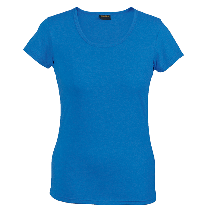 Ladies Melange Crew Neck T-Shirt  Blue / XS / 