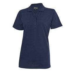 Ladies Melrose Heavyweight Golf Shirt - White Only-L-Navy-N