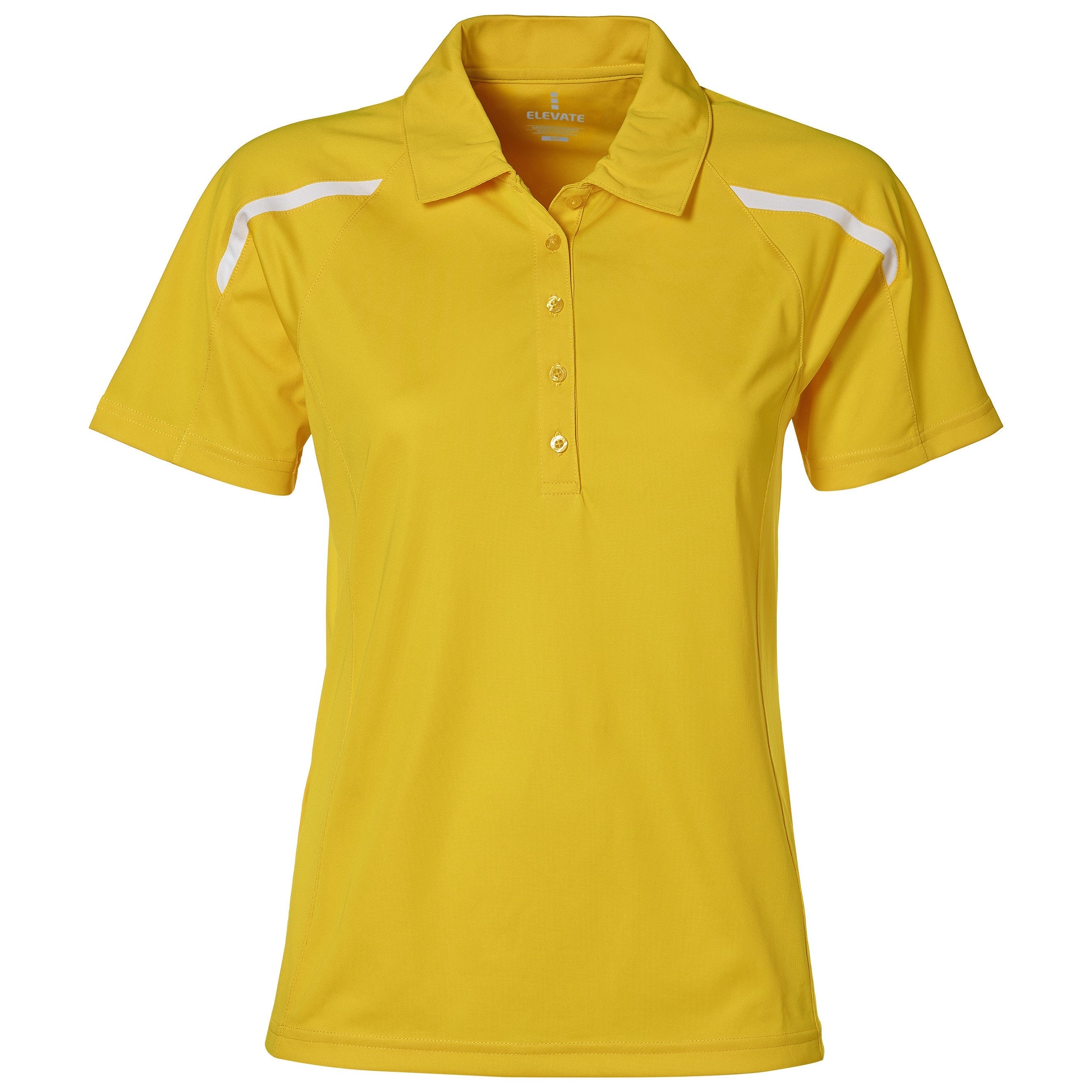 Ladies Nyos Golf Shirt - Black Only-2XL-Yellow-Y