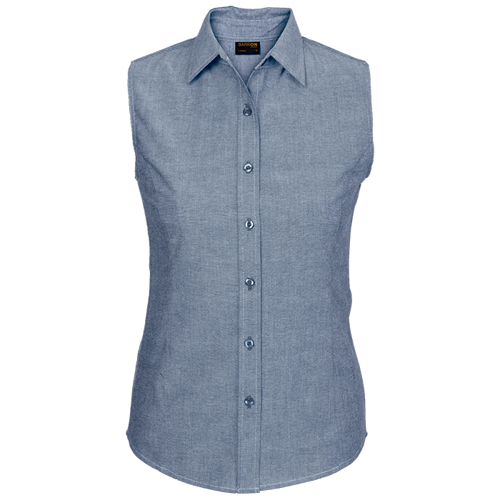 Ladies Oxford Blouse Sleeveless - Shirts-Corporate