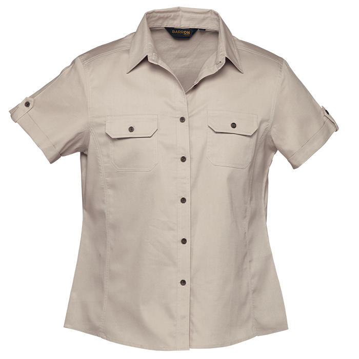 Ladies Plain Bush Shirt Stone / SML / Regular - Shirts-Outdoor