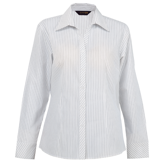 Ladies Quest Long Sleeve Blouse  White/Black / SML / 