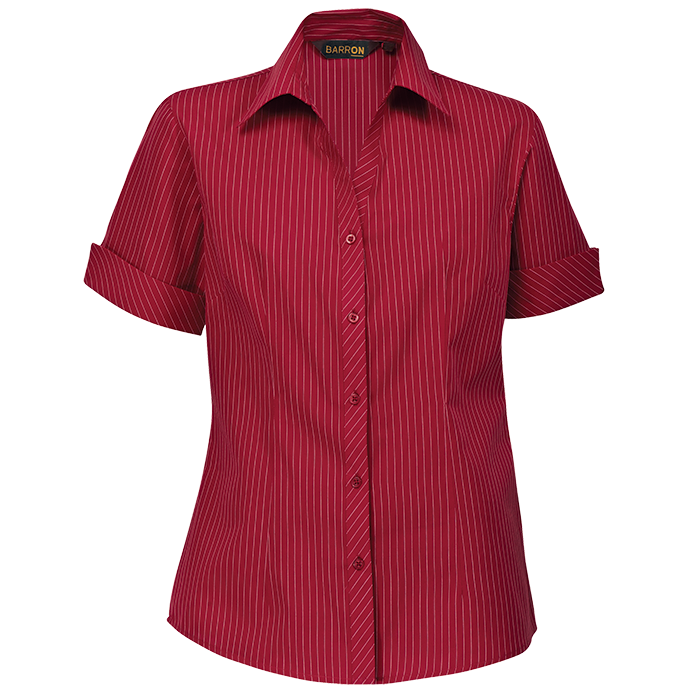 Ladies Quest Short Sleeve Blouse  Red/White / SML / 