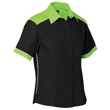 Ladies Racing Pit Shirt  Lime/Black / SML / Regular -