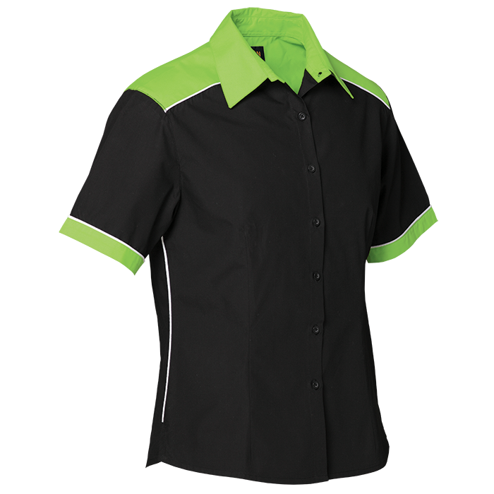 Ladies Racing Pit Shirt  Lime/Black / SML / Regular -