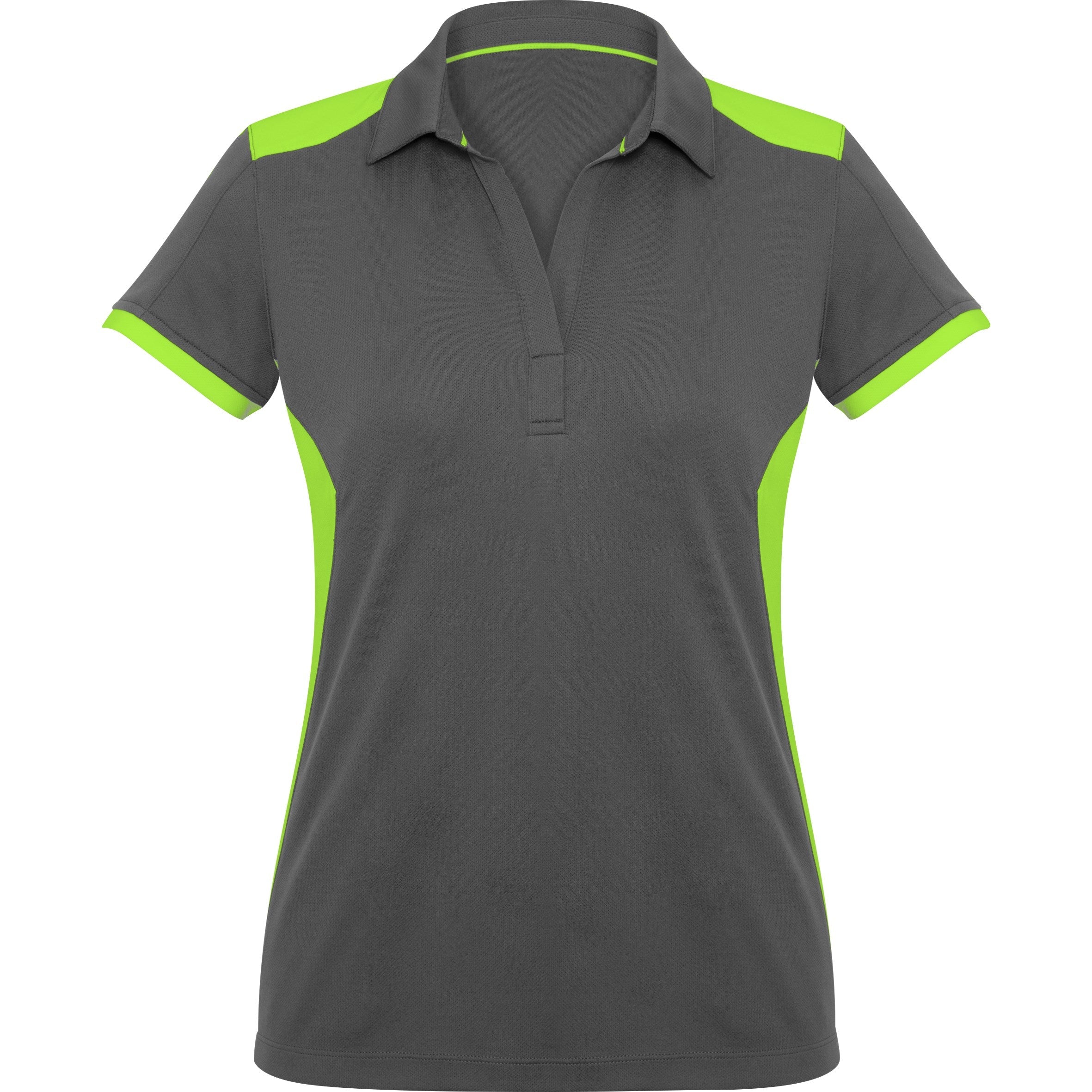 Ladies Rival Golf Shirt - Blue Only-L-Grey with Lime-GYL