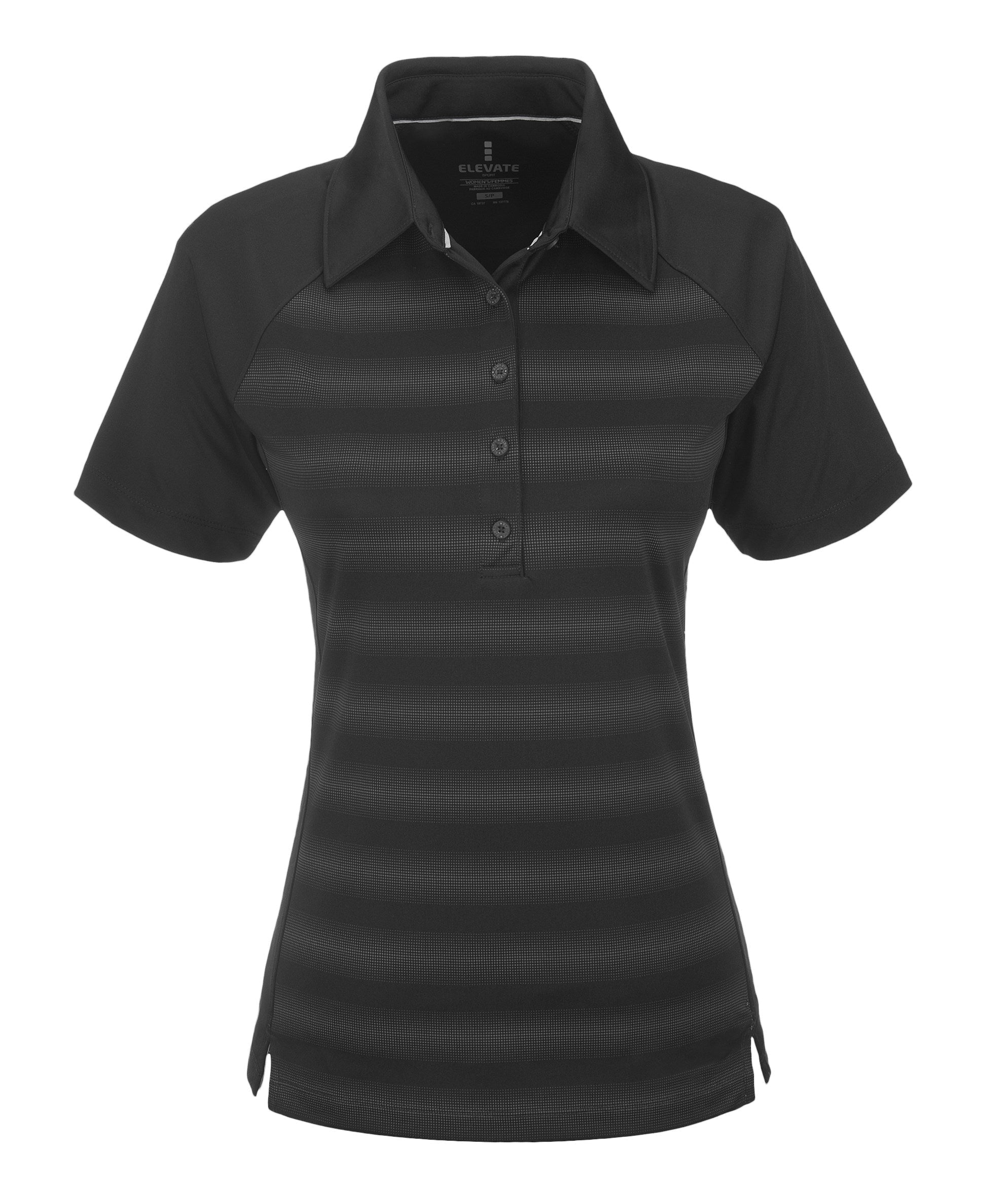 Ladies Shimmer Golf Shirt - Black Only-L-Black-BL