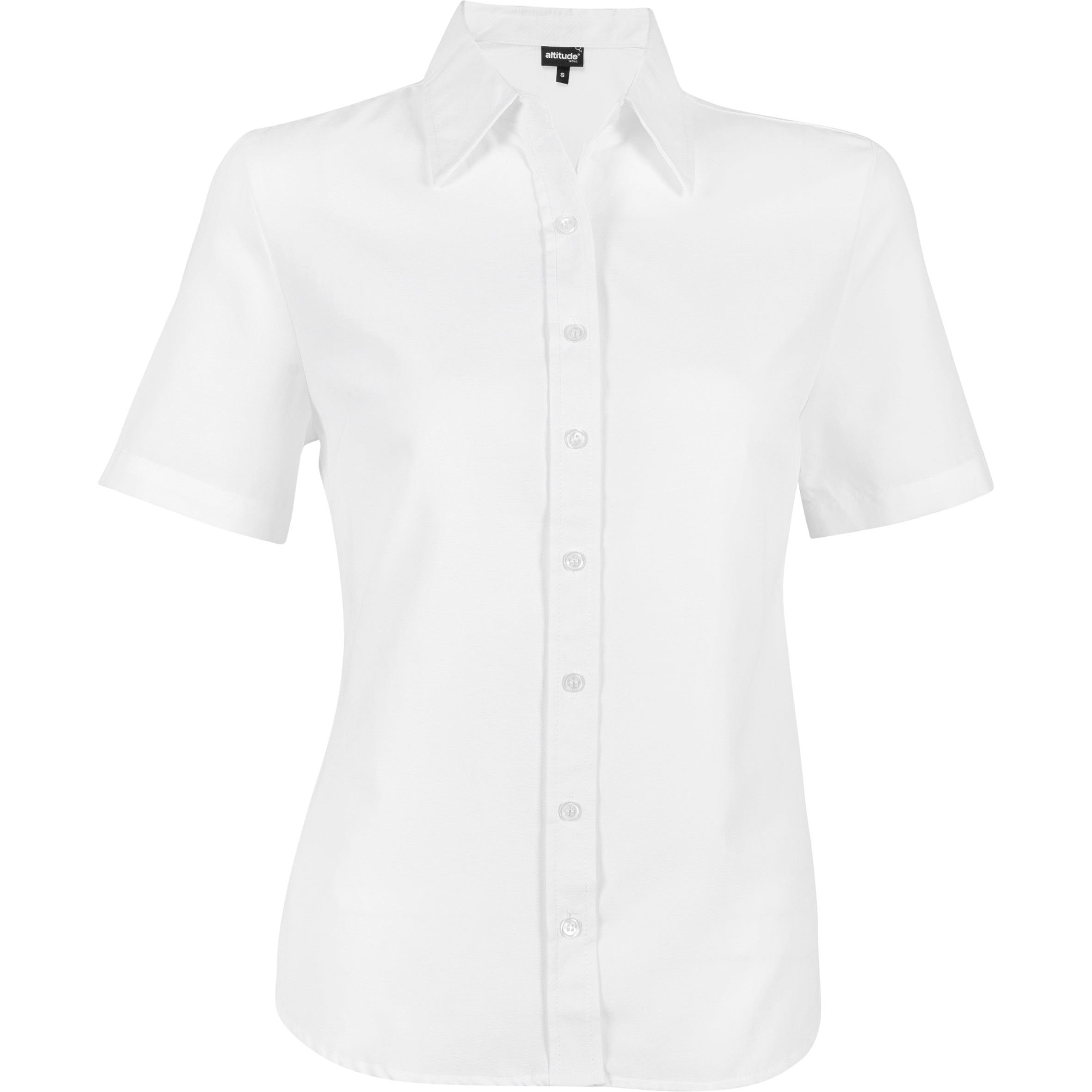 Ladies Short Sleeve Oxford Shirt - White Only-