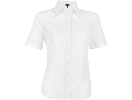 Ladies Short Sleeve Oxford Shirt - White Only-